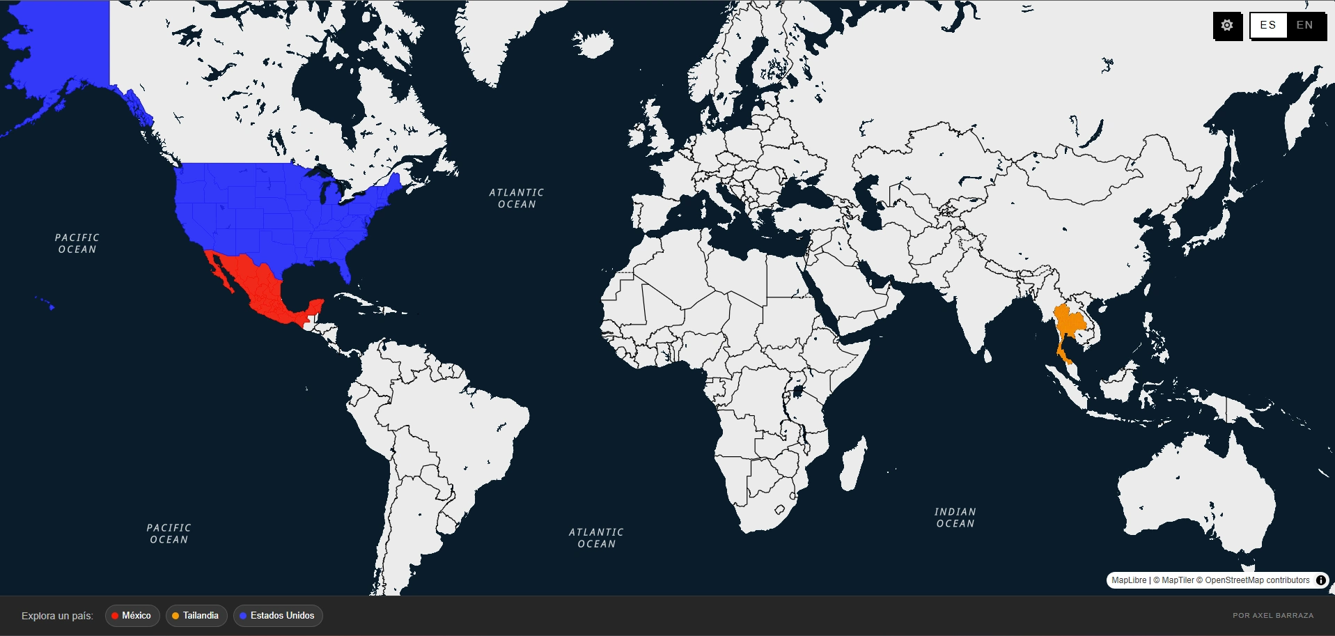 CombatAtlas — interactive world map of fighting styles, project by Axel Barraza